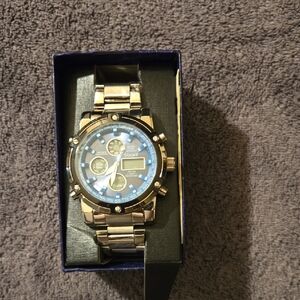 Stauer Quartz Triple Chronograph 33207 Silver and Black Men's Watch